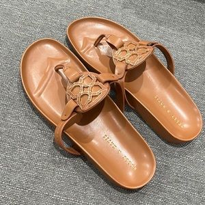 Cute Cognac Sandals size 9 1/2M